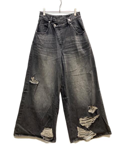 MAISON SPECIAL（メゾンスペシャル）MAISON SPECIAL (メゾンスペシャル) Ripped Wide Denim ブラック サイズ:38の古着・服飾アイテム