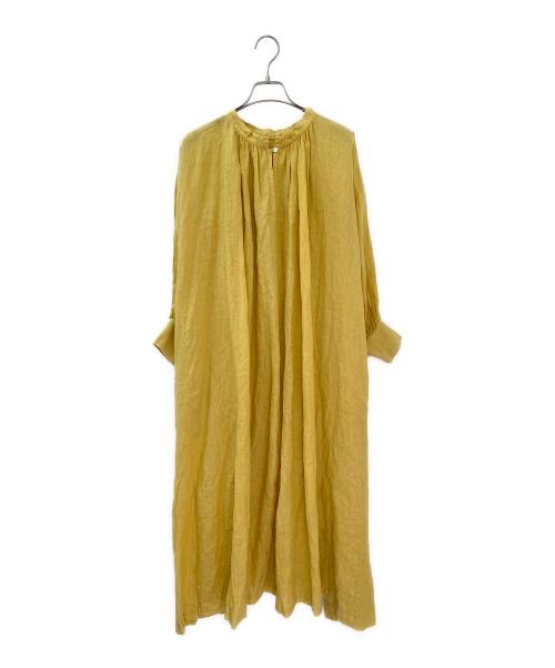 nest Robe（ネストローブ）nest Robe (ネストローブ) LINEN DRESS イエロー サイズ:Freeの古着・服飾アイテム