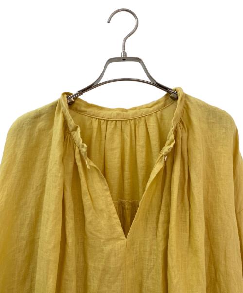 nest Robe（ネストローブ）nest Robe (ネストローブ) LINEN DRESS イエロー サイズ:Freeの古着・服飾アイテム