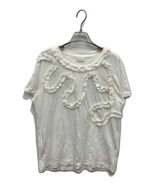 DRIES VAN NOTEN（ドリスヴァンノッテン）DRIES VAN NOTEN (ドリスヴァンノッテン) 半袖フリルTシャツ ホワイト サイズ:FREEの古着・服飾アイテム