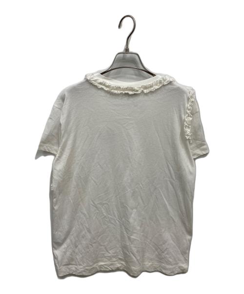 DRIES VAN NOTEN（ドリスヴァンノッテン）DRIES VAN NOTEN (ドリスヴァンノッテン) 半袖フリルTシャツ ホワイト サイズ:FREEの古着・服飾アイテム