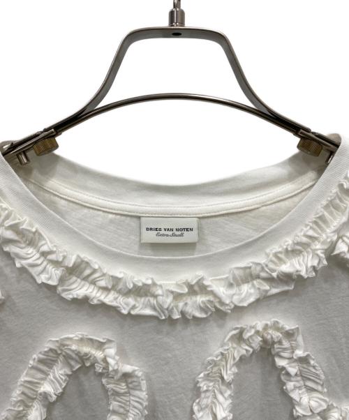 DRIES VAN NOTEN（ドリスヴァンノッテン）DRIES VAN NOTEN (ドリスヴァンノッテン) 半袖フリルTシャツ ホワイト サイズ:FREEの古着・服飾アイテム