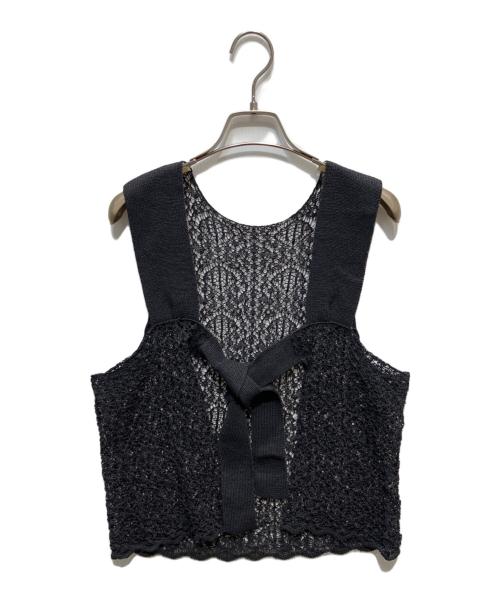 enrica（エンリカ）ENRICA (エンリカ) レース柄ニット ブラック サイズ:FREEの古着・服飾アイテム