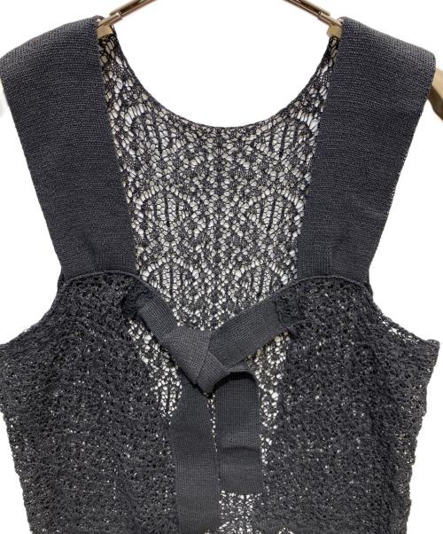 enrica（エンリカ）ENRICA (エンリカ) レース柄ニット ブラック サイズ:FREEの古着・服飾アイテム