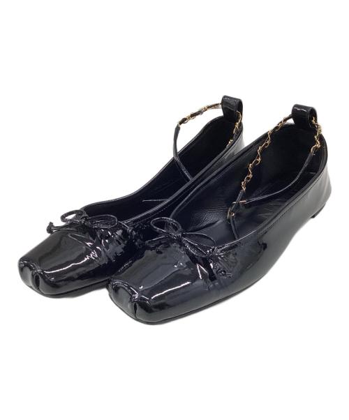 HEWN（ヒューン）HEWN (ヒューン) ankle chain ballet flats ブラック サイズ:36の古着・服飾アイテム