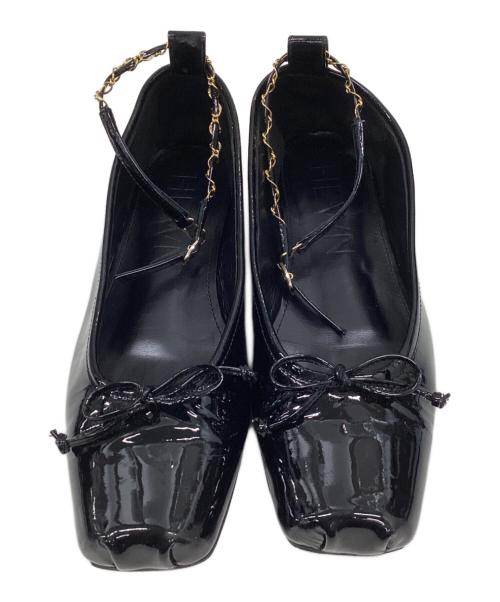 HEWN（ヒューン）HEWN (ヒューン) ankle chain ballet flats ブラック サイズ:36の古着・服飾アイテム