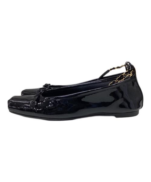 HEWN（ヒューン）HEWN (ヒューン) ankle chain ballet flats ブラック サイズ:36の古着・服飾アイテム