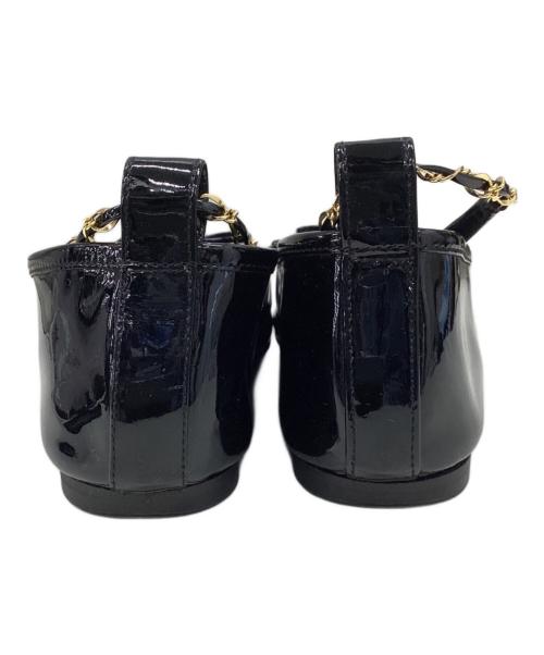 HEWN（ヒューン）HEWN (ヒューン) ankle chain ballet flats ブラック サイズ:36の古着・服飾アイテム