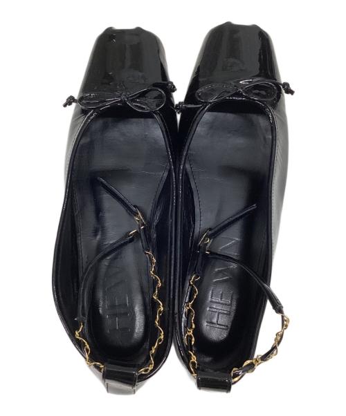 HEWN（ヒューン）HEWN (ヒューン) ankle chain ballet flats ブラック サイズ:36の古着・服飾アイテム