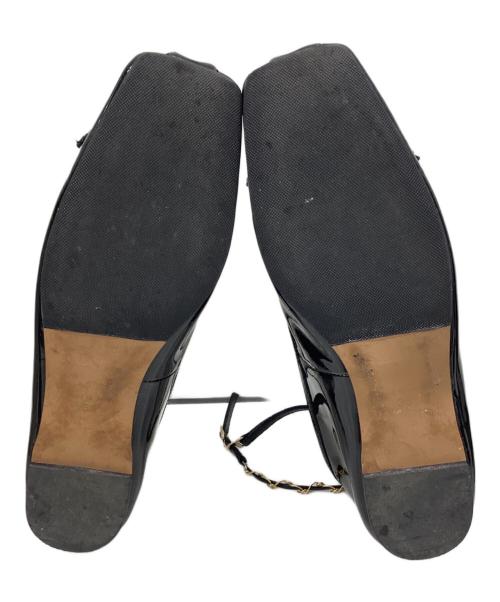 HEWN（ヒューン）HEWN (ヒューン) ankle chain ballet flats ブラック サイズ:36の古着・服飾アイテム