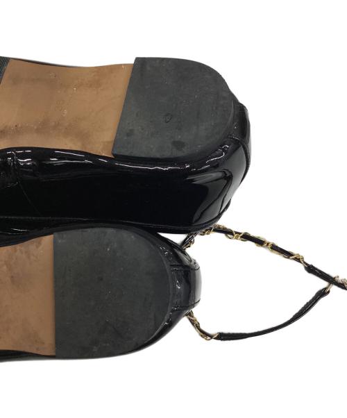 HEWN（ヒューン）HEWN (ヒューン) ankle chain ballet flats ブラック サイズ:36の古着・服飾アイテム