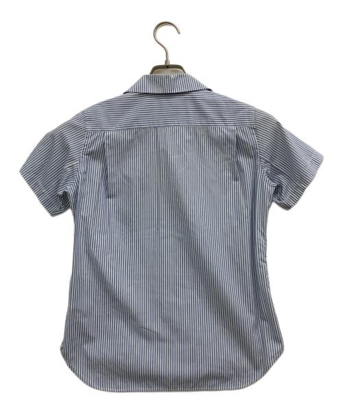 COMME des GARCONS SHIRT（コムデギャルソンシャツ）COMME des GARCONS SHIRT (コムデギャルソンシャツ) レース切り替えラウンドカラーシャツ ブルー サイズ:XSの古着・服飾アイテム