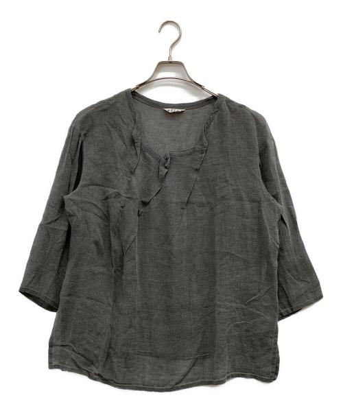 AFA（AFA）AFA (AFA) リネンブラウス グレー サイズ:Fの古着・服飾アイテム