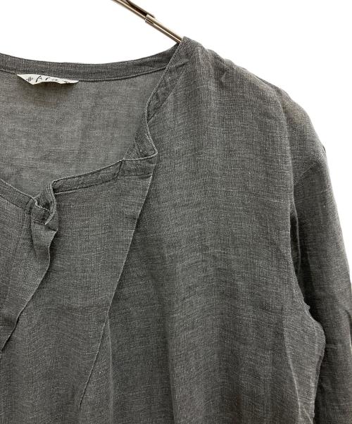 AFA（AFA）AFA (AFA) リネンブラウス グレー サイズ:Fの古着・服飾アイテム