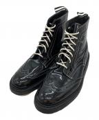 Tricker's×VANQUISHトリッカーズ×ヴァンキッシュ）の古着「ウィングチップエナメルブーツ」｜ブラック