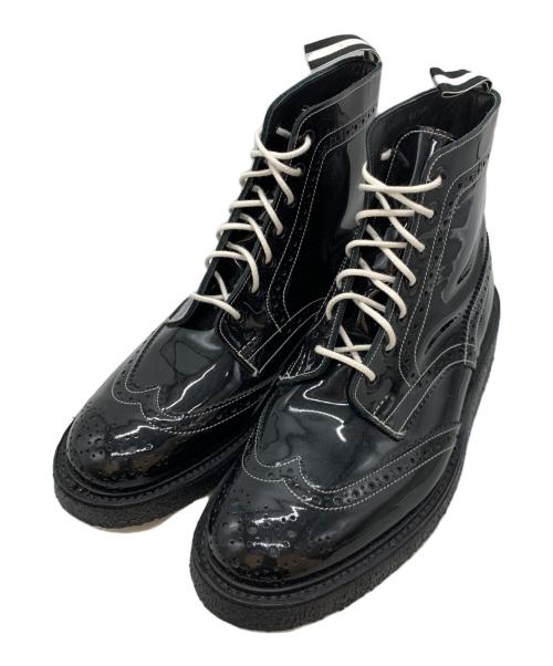 Tricker's（トリッカーズ）Tricker's (トリッカーズ) VANQUISH (ヴァンキッシュ) ウィングチップエナメルブーツ ブラック サイズ:SIZE 9の古着・服飾アイテム