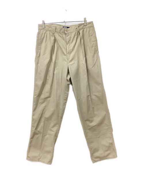 POLO RALPH LAUREN（ポロ・ラルフローレン）POLO RALPH LAUREN (ポロ・ラルフローレン) タックパンツ ベージュ サイズ:36/32の古着・服飾アイテム