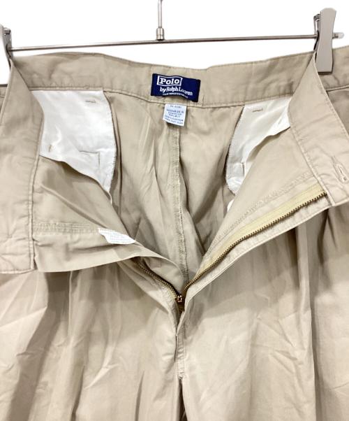POLO RALPH LAUREN（ポロ・ラルフローレン）POLO RALPH LAUREN (ポロ・ラルフローレン) タックパンツ ベージュ サイズ:36/32の古着・服飾アイテム
