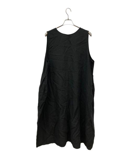 nest Robe（ネストローブ）nest Robe (ネストローブ) ブラックリネンバックVネックノースリーブワンピース ブラック サイズ:freeの古着・服飾アイテム
