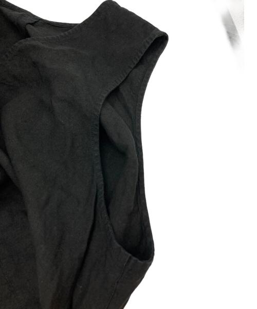 nest Robe（ネストローブ）nest Robe (ネストローブ) ブラックリネンバックVネックノースリーブワンピース ブラック サイズ:freeの古着・服飾アイテム