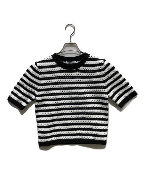 ANAYI（アナイ）ANAYI (アナイ) アイレットボーダー プルオーバー ブラック サイズ:38 未使用品の古着・服飾アイテム