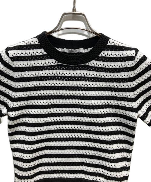 ANAYI（アナイ）ANAYI (アナイ) アイレットボーダー プルオーバー ブラック サイズ:38 未使用品の古着・服飾アイテム