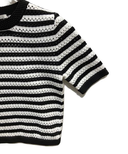 ANAYI（アナイ）ANAYI (アナイ) アイレットボーダー プルオーバー ブラック サイズ:38 未使用品の古着・服飾アイテム