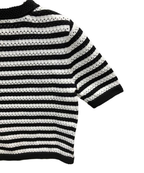 ANAYI（アナイ）ANAYI (アナイ) アイレットボーダー プルオーバー ブラック サイズ:38 未使用品の古着・服飾アイテム
