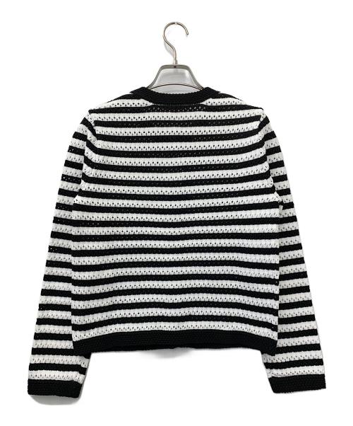 ANAYI（アナイ）ANAYI (アナイ) アイレットボーダー カーディガン ブラック サイズ:38 未使用品の古着・服飾アイテム