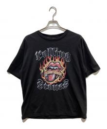 JOURNAL STANDARD relume×ROLLING STONES（ジャーナルスタンダード レリューム×ローリングストーンズ）の古着「別注 ヴィンテージ加工 プリントTシャツ」｜ブラック