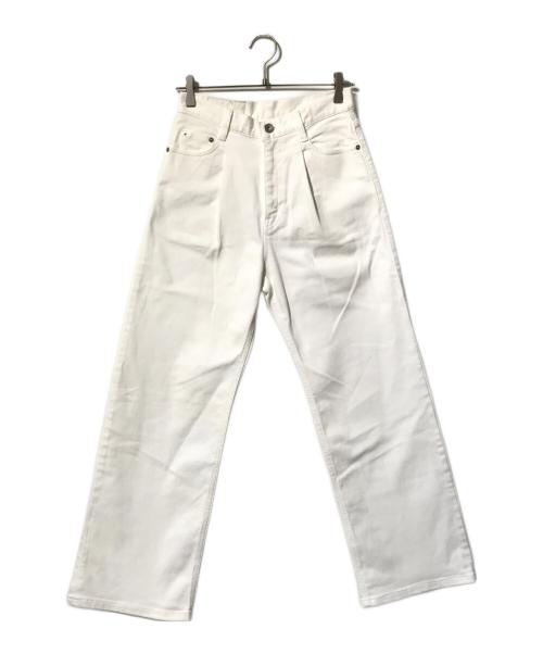 EVERYDAY I LIKE.（エヴリデイ アイ ライク）EVERYDAY I LIKE. (エヴリデイ アイ ライク) White Tuck Buggy Denim/デニムパンツ ホワイト サイズ:34の古着・服飾アイテム