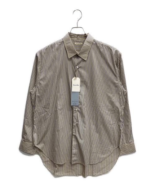 HEUGEN（ユーゲン）HEUGEN (ユーゲン) STEVEN ALAN (スティーブンアラン) Alan コットンポプリンストライプレギュラーカラーシャツ イエロー×パープル サイズ:size3の古着・服飾アイテム
