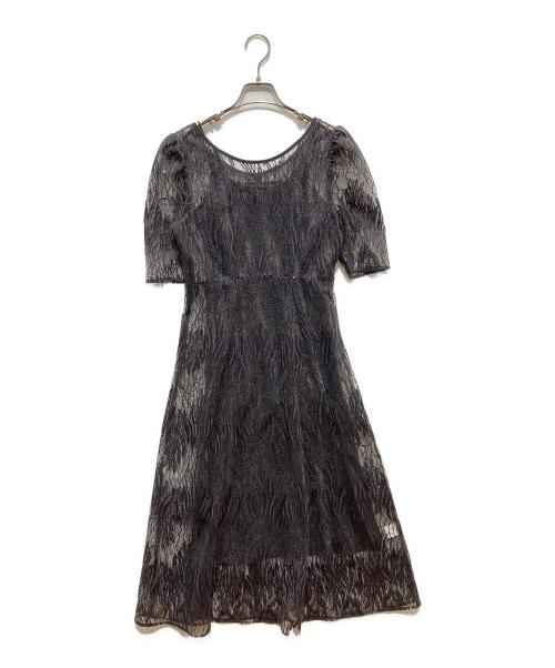 Kaene（カエン）kaene (カエン) スパンコールアネモネドレス グレー サイズ:38の古着・服飾アイテム