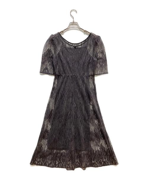 Kaene（カエン）kaene (カエン) スパンコールアネモネドレス グレー サイズ:38の古着・服飾アイテム
