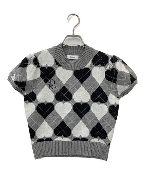darich（ダーリッチ）Darich (ダーリッチ) アーガイルハートチェックニットセットアップ グレー サイズ:Freeの古着・服飾アイテム