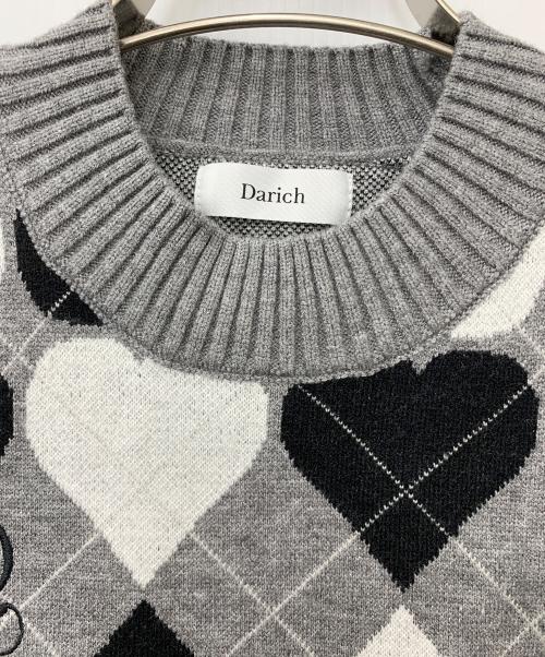 darich（ダーリッチ）Darich (ダーリッチ) アーガイルハートチェックニットセットアップ グレー サイズ:Freeの古着・服飾アイテム