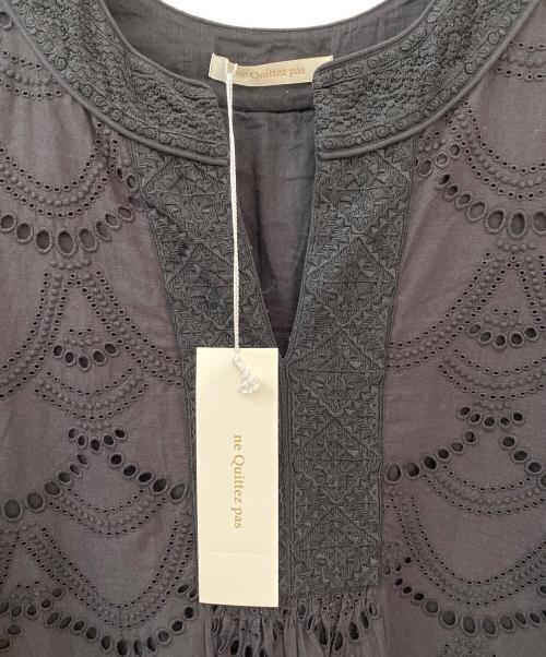 ne quittez pas（ヌキテパ）ne quittez pas (ヌキテパ) Cotton Voile Dot Hemla Dress ブラック サイズ:Mの古着・服飾アイテム