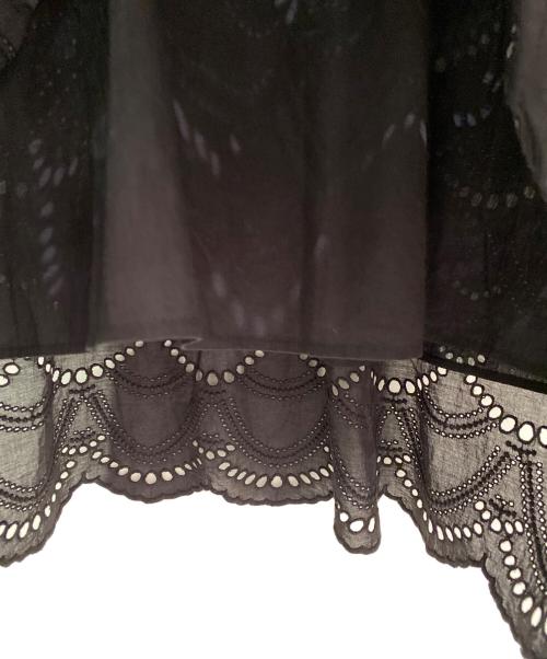 ne quittez pas（ヌキテパ）ne quittez pas (ヌキテパ) Cotton Voile Dot Hemla Dress ブラック サイズ:Mの古着・服飾アイテム