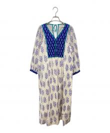 ne quittez pas（ヌキテパ）の古着「ワンピース　Cotton Voile Ethnic Combination Print Gather Dress」｜エクリュ