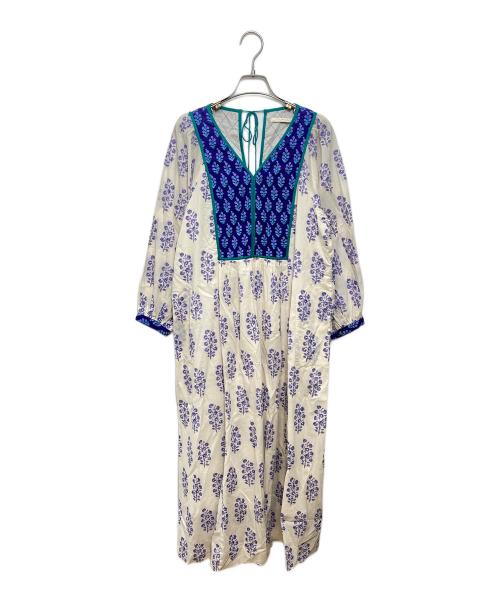 ne quittez pas（ヌキテパ）ne quittez pas (ヌキテパ) ワンピース　Cotton Voile Ethnic Combination Print Gather Dress エクリュ サイズ:Sの古着・服飾アイテム