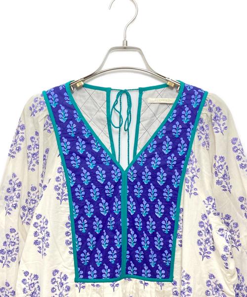 ne quittez pas（ヌキテパ）ne quittez pas (ヌキテパ) ワンピース　Cotton Voile Ethnic Combination Print Gather Dress エクリュ サイズ:Sの古着・服飾アイテム