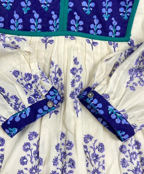 ne quittez pas（ヌキテパ）ne quittez pas (ヌキテパ) ワンピース　Cotton Voile Ethnic Combination Print Gather Dress エクリュ サイズ:Sの古着・服飾アイテム