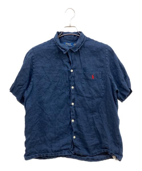 POLO RALPH LAUREN（ポロ・ラルフローレン）POLO RALPH LAUREN (ポロ・ラルフローレン) リネンシャツ ネイビー サイズ:Mの古着・服飾アイテム