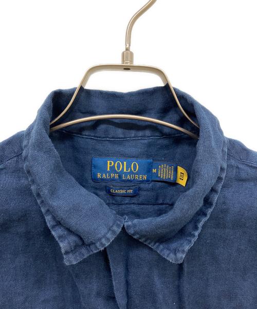 POLO RALPH LAUREN（ポロ・ラルフローレン）POLO RALPH LAUREN (ポロ・ラルフローレン) リネンシャツ ネイビー サイズ:Mの古着・服飾アイテム