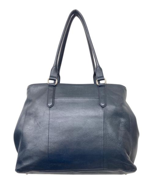 BLACK LABEL CRESTBRIDGE（ブラックレーベル クレストブリッジ）BLACK LABEL CRESTBRIDGE (ブラックレーベル クレストブリッジ) レザートートバッグ ネイビーの古着・服飾アイテム