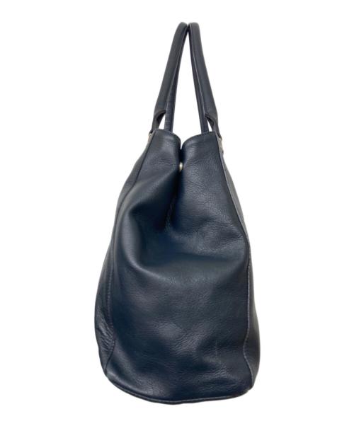 BLACK LABEL CRESTBRIDGE（ブラックレーベル クレストブリッジ）BLACK LABEL CRESTBRIDGE (ブラックレーベル クレストブリッジ) レザートートバッグ ネイビーの古着・服飾アイテム