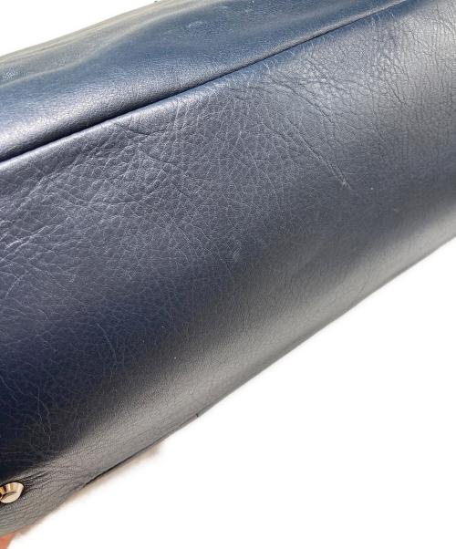 BLACK LABEL CRESTBRIDGE（ブラックレーベル クレストブリッジ）BLACK LABEL CRESTBRIDGE (ブラックレーベル クレストブリッジ) レザートートバッグ ネイビーの古着・服飾アイテム