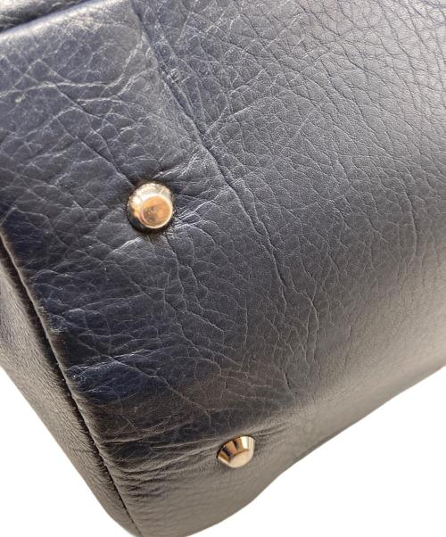 BLACK LABEL CRESTBRIDGE（ブラックレーベル クレストブリッジ）BLACK LABEL CRESTBRIDGE (ブラックレーベル クレストブリッジ) レザートートバッグ ネイビーの古着・服飾アイテム