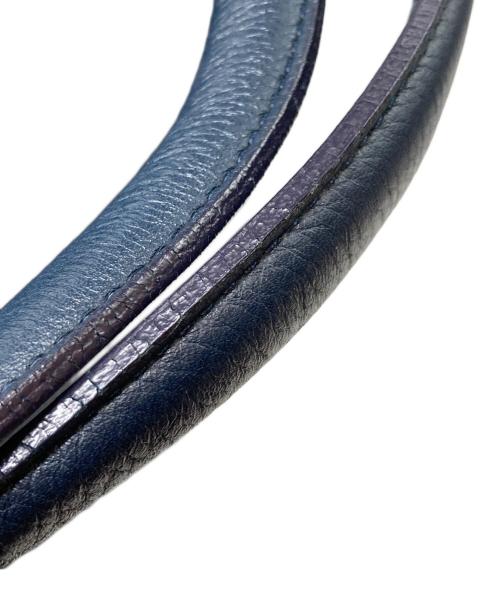 BLACK LABEL CRESTBRIDGE（ブラックレーベル クレストブリッジ）BLACK LABEL CRESTBRIDGE (ブラックレーベル クレストブリッジ) レザートートバッグ ネイビーの古着・服飾アイテム