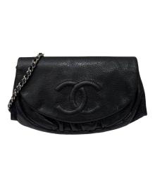 CHANEL（シャネル）の古着「ココマーク ハーフムーン チェーンウォレット」｜ブラック